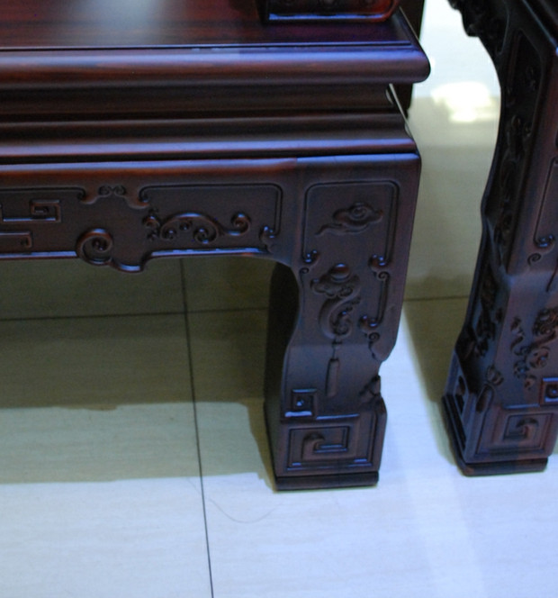 Tất cả đồ nội thất gỗ rắn sofa gỗ gụ phòng khách kết hợp đồ nội thất cổ điển Ming và Qing gỗ hồng mộc Nam vương miện sofa Ruyi - Bộ đồ nội thất ghế sofa