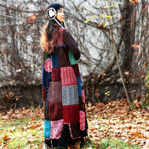 Flowers Bloom ~ Qianai forest original design sense irregular splicing handmade crocheted jumpsuit double-sided