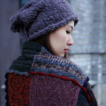 Drunk Dream ~ 2way original literary fan retro pure hand-woven texture thread cotton loose hood female collar