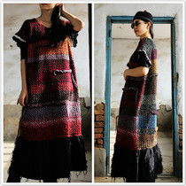 Qiuyan ~ Qianai original design sense retro pure handmade irregular crocheted stitching dress skirt