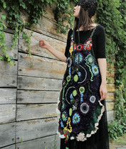 Drunk month ~ Original design sense retro Four Seasons mix and match irregular crochet belly dress long version