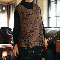 Tianhuang ~ Original literature and art fan retro pure handmade hook flower pure linen line high-end irregular exception vest vest vest