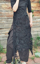 Disorderly beauty ~ Original design sense dark style irregular crocheted high-end belly-style jumpsuit