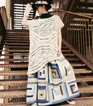 Cloud light and light original pure hand cotton hook loose irregular dress