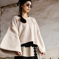 Cute you ~ limited original design spring loose knitted wool sweater big sleeve top