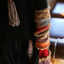 Monets garden ~ design sense loose hand knitting segment dyed wire pile gloves leg cover