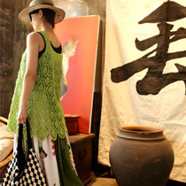 Leaf poem ~ original pure hand hook loose hollow cotton vest hanging skirt