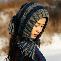 Qianai Forest Twilight ~ Qianai Forest Original Art Fan Retro Pure Handmade Wandering Wool Line Ear Hood