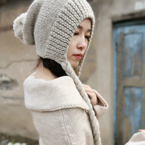 The sound of snow fall in the forest ~ original handmade wool miscellaneous dots braid tassel female hat