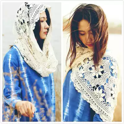 Dreamland ~ original multi-purpose handmade cotton crochet loose scarf collar shape hat shawl