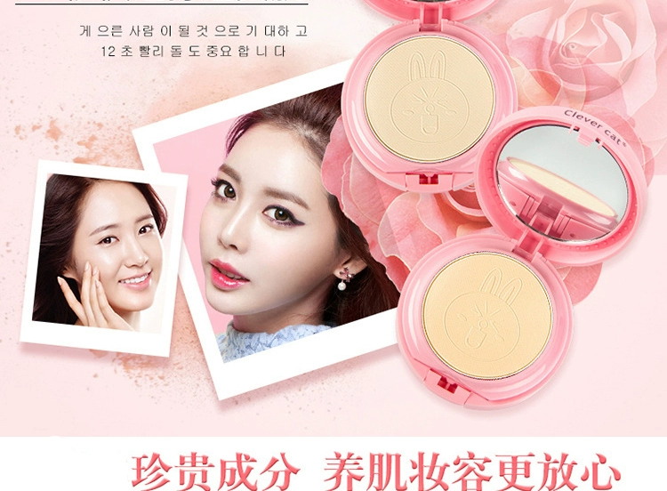 Phấn khô và bột ướt Hai lớp hai lớp trang điểm lâu trôi Mật ong dạng bột giữ ẩm che khuyết điểm bột lỏng kiểm soát bột khô - Bột nén