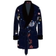 Essenferm thiết kế ban đầu áo ngủ nam mùa xuân in đồ ngủ lụa dài tay áo dài gợi cảm có thể được mặc bên ngoài áo choàng tắm - Night Robe