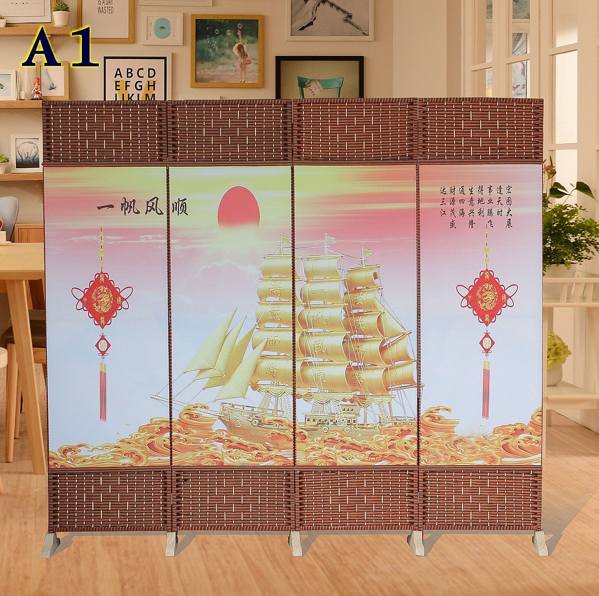 Vách ngăn màn hình phòng khách gấp màn hình hiên phòng ngủ đơn giản hiện đại gấp di động vải màn hình khách sạn phân vùng - Màn hình / Cửa sổ vách ngăn lam gỗ