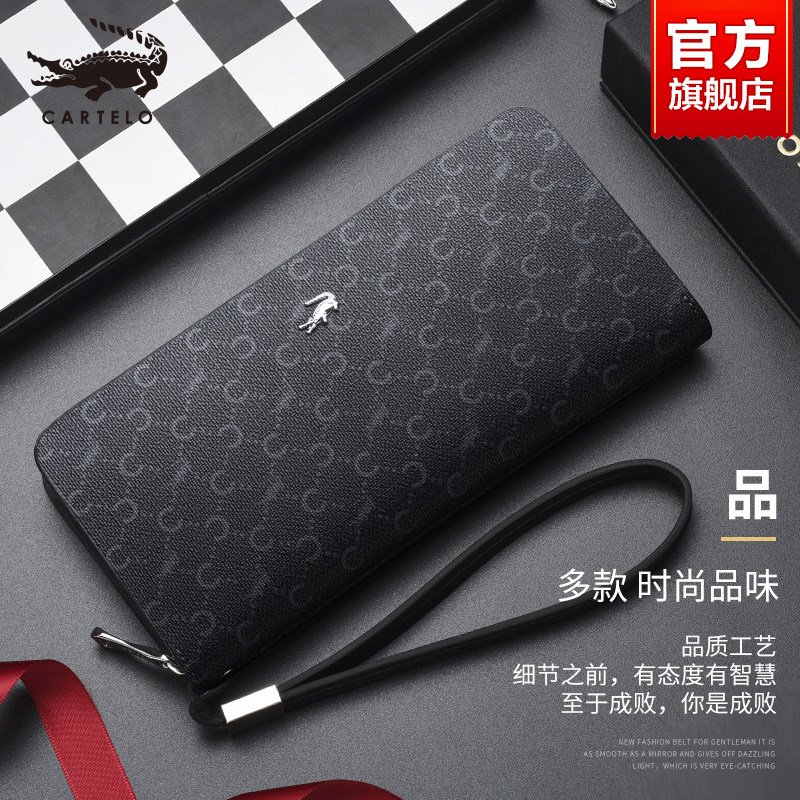 Crocodile Wallet Man New 2021 Burst Flood Card Big Capacity Money Clip Card Bag Luxury High-end Business Hands Bag