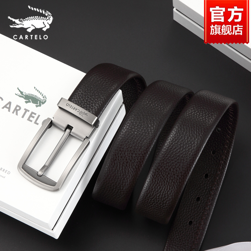 Crocodile Men's Needle Buckle Belt Genuine Leather 2021 New Pure Bull Leather Trendy Young Man Business Casual Pants Belt Man