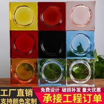 Ultra-white transparent glass brick crystal brick square color solid brick sun pattern partition wall custom bathroom entrance