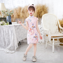 Girls' cheongsam dress improved vintage Chinese summer dress baby tang costume performance costume children princess