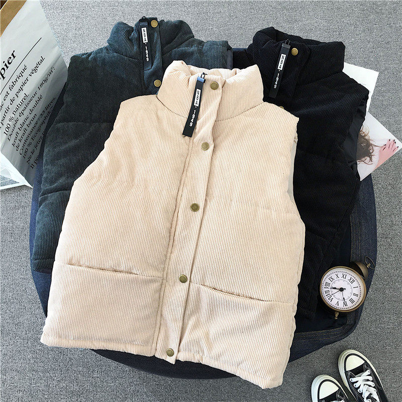 Thickened Machia women's autumn winter Korean version 100 hitch outside wearing fashion casual 100 hitch student large size sleeveless armclip jacket