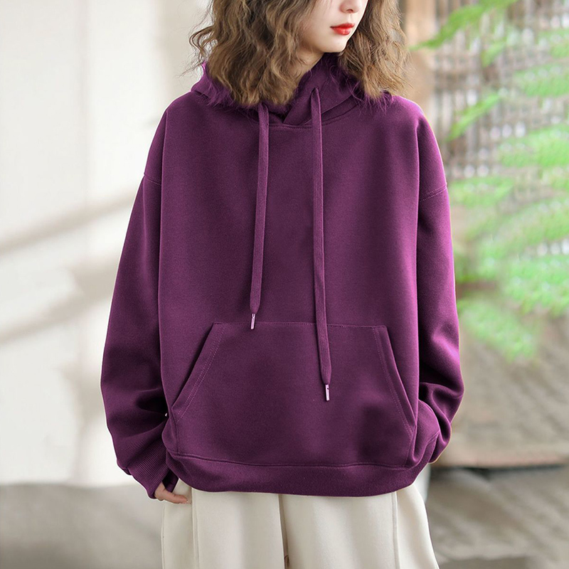 Purple Hooded Sweatshirt for Women, Spring 2026 Trendy, Unique and Super Stylish, Plus-Size Design, Niche Top