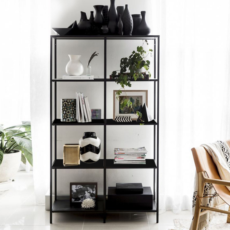 Nordic Iron Art Racks Living Room Bookroom Floor Industrial Wind Bookshelves Simple Multilayer Shelve Shelf Creativity