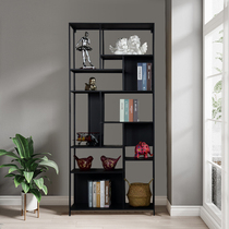 Nordic iron shelf solid wood bookshelf shelf American simple retro storage floor bookcase display storage rack