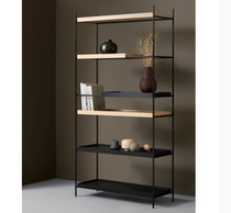 Industrial wind iron art solid wood bookcase bookcase Nordic living room storage rack floor Multi-Layer Display rack