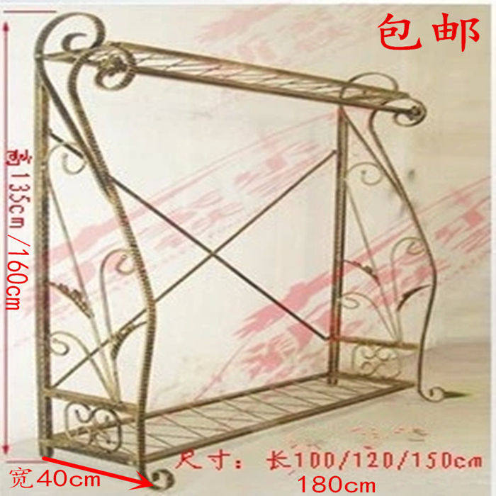 Wrought iron coat rack Clothing display rack Bedroom shoe bag rack Floor-to-ceiling hanger Shop clothing rack
