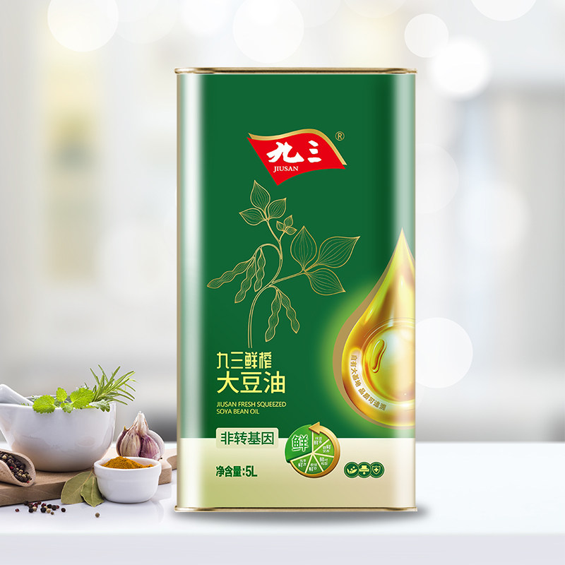  Nine-three non-genetically modified freshly squeezed tertiary soybean oil 5L edible oil Northeast bean oil