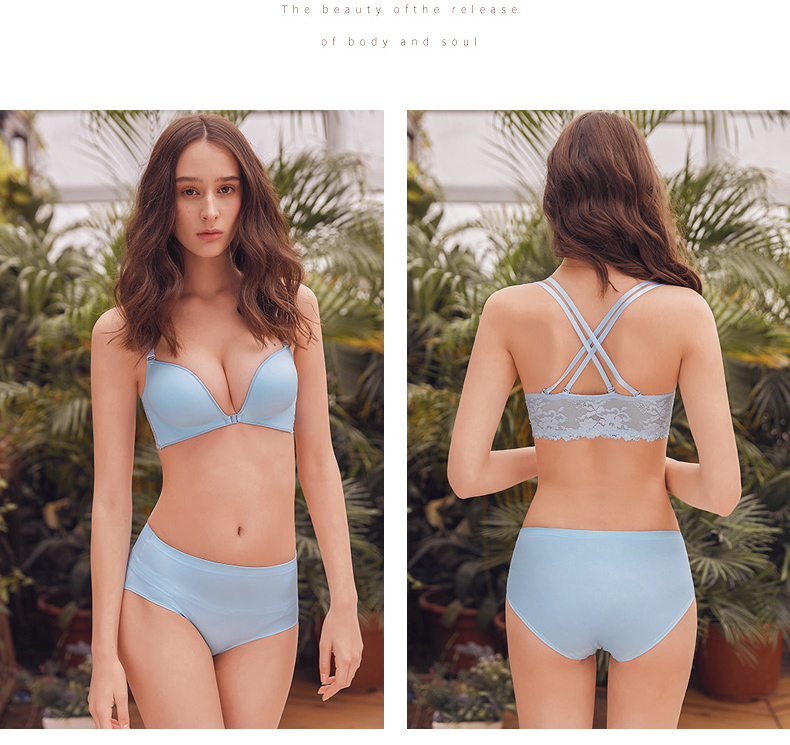 Khóa trước làm đẹp lưng đồ lót nữ áo ngực thu nhỏ ngực gợi cảm không có vòng thép dày 6CM trên giá đỡ siêu dày 8CM phẳng ngực áo lót k dây
