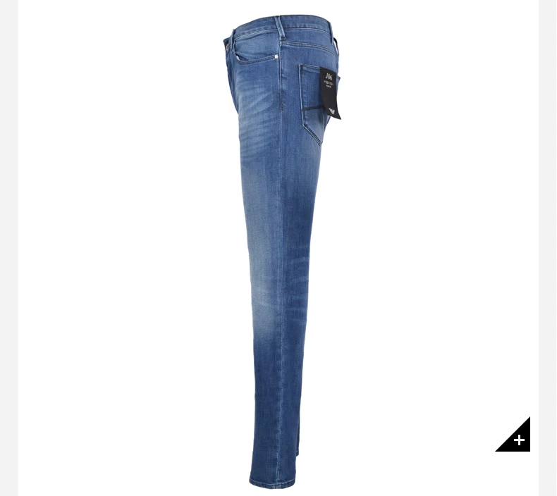 Quần tây nam Armani / Armani 2019 mùa thu mới thời trang mid-eo xanh quần jeans nam - Quần jean