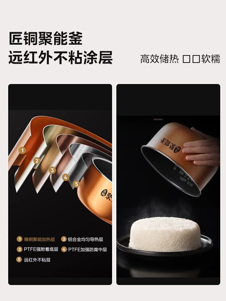 Midea Rice Cooker, Multifunctional Pressure Cooker for Home Use, Micro-Pressure Rice Cooker for 3 to 4 People, Official Genuine Product, Porridge and Rice Cooker