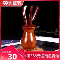 Yuyi Pavilion Yixing purple clay pot tea set purple sand pot accessories tea spoon imitation red sandalwood tea ceremony six gentlemen