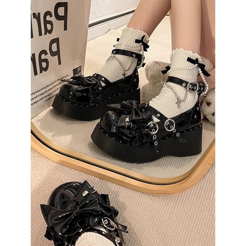 Mgg Retro Punk Gothic Shallow Thick-Soled Lolita Shoes Hip-Hop Lolita Shoes Jk Small Leather Shoes Sweet and Cool Mgg Retro Punk Gothic Shallow Thick-Soled Lolita Shoes Hip-Hop Lolita Shoes Jk Small Leather Shoes Sweet and Cool