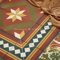 Small match French Nanyang style tiles cinnabar soft surface all-ceramic surround matching kitchen bathroom bathroom floor tiles