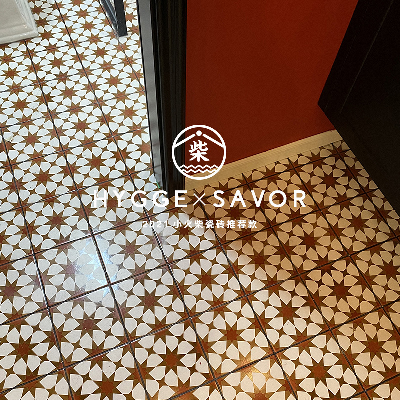 Small matches Moroccan retro Nordic Makeup Room Flowers Brick Wall Brick floor Dining Room Dining Room Dining Room Balcony Flower tiles