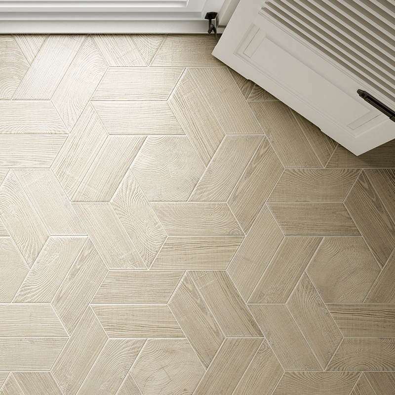 Spain imported net red fish bone piece tile all-ceramic floor tile Antique Sunshine room kitchen toilet floor tile