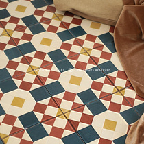 Small match French Nanyang style small tiles cinnabar color edge tiles kitchen bathroom floor tiles entrance porch balcony