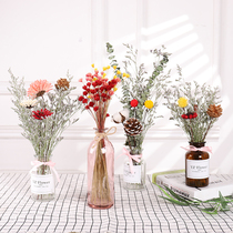 Dried flower bouquet decoration decoration Cotton Eucalyptus living room bedroom small fresh vase set flower home decoration