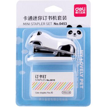 Deli mini stapler cartoon belt portable no. 10