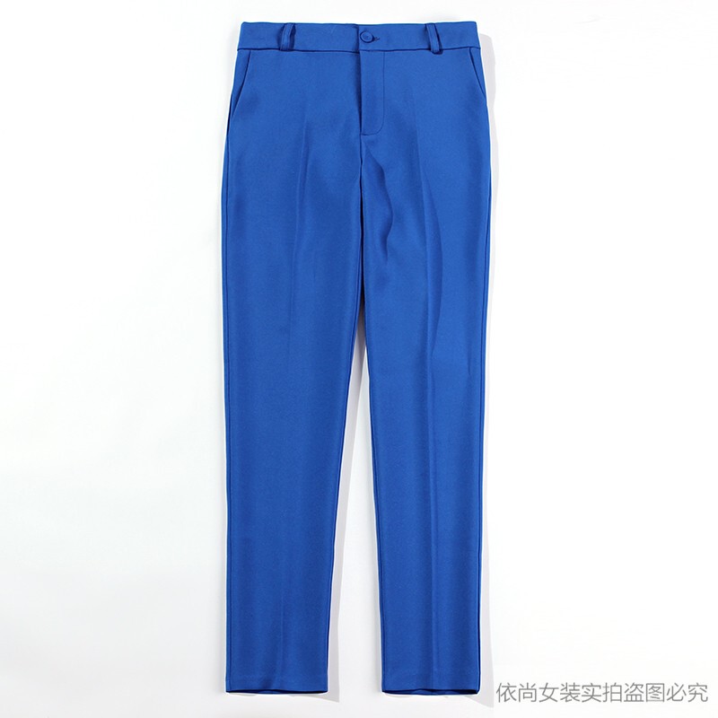 2023 Spring and Autumn New Style Royal Blue Women's Suit Pants, Slim Fit, Hip-Hugging, Skinny Nine-Point Length Trousers