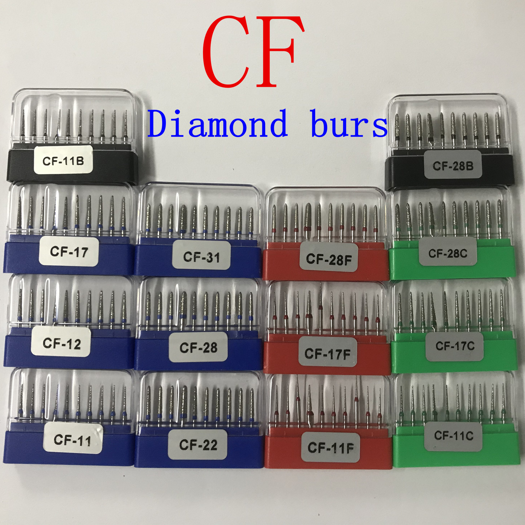牙科车针金刚砂车针口腔耗材牙医耐用CF系列斜切锥型车针高速手机