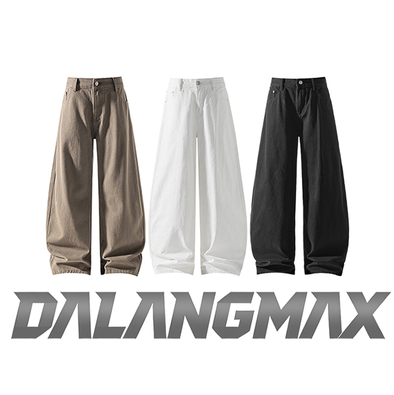 Dalangmax Chen Dalang Plus Size Men's Clothing Spring New Trendy Versatile American Style Pure Cotton Heavyweight Curved Pants Wide Fit