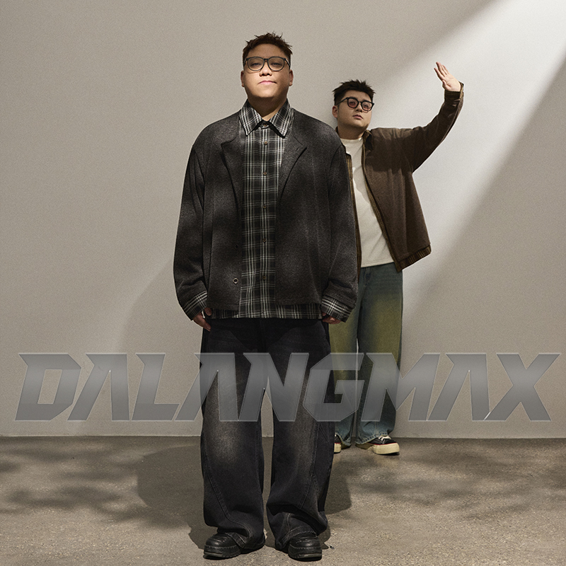 Dalangmax【Layered Old Money】Chen Dalang Plus Size Men's Spring New Fashion Trendy Men's Fake Two-Piece Shirt Jacket Dalangmax【Layered Old Money】Chen Dalang Plus Size Men's Spring New Fashion Trendy Men's Fake Two-Piece Shirt Jacket
