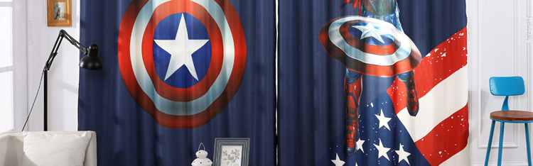 Marvel American Captain Avengers Rèm Trẻ em Phòng Cậu bé Hoạt hình Anime Phòng ngủ Chủ đề Rèm - Phụ kiện rèm cửa thanh treo rèm cửa bằng nhựa