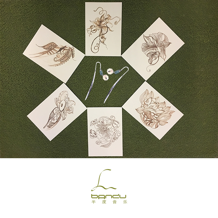 Half-degree music-a book on the musical card of the violin