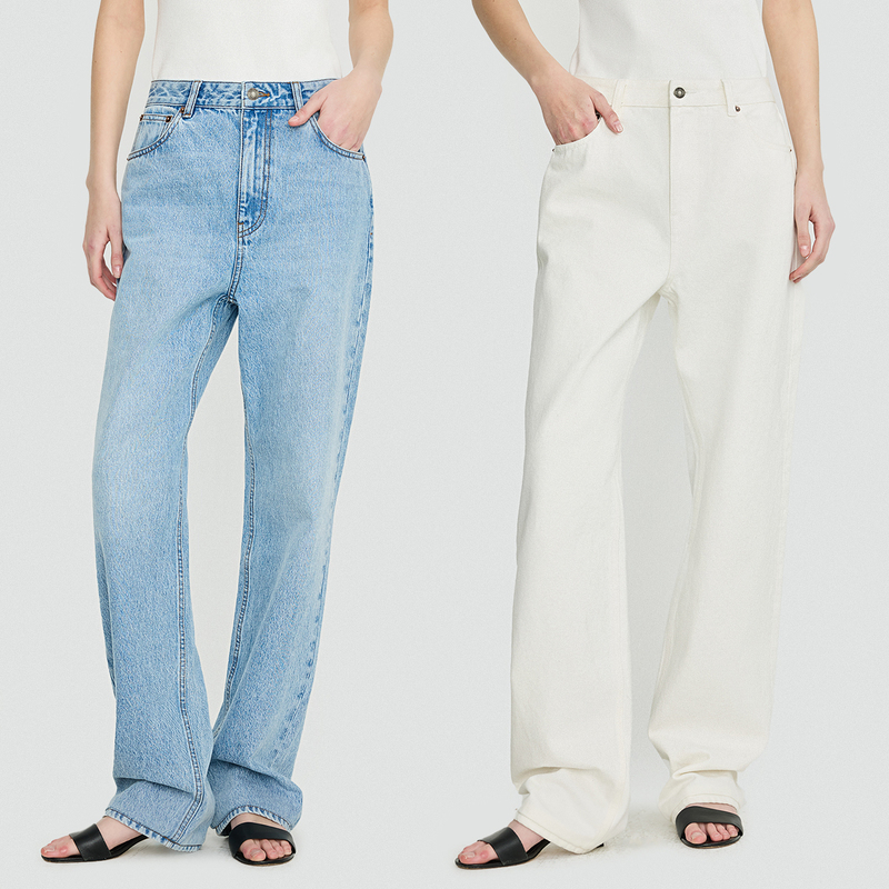 High-Quality/Highly-Rated Pants from Japan's Okayama Aishi Original Factory, Minimalist Row Straight-Leg Jeans with Chopstick Legs