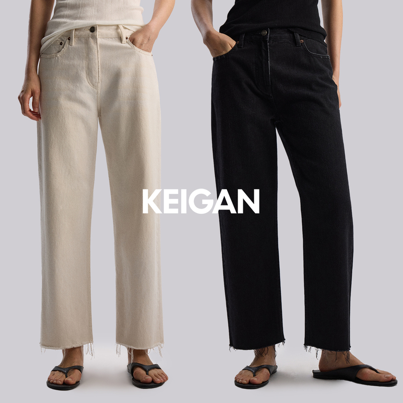 Open-Front Gold Label/Japanese Okayama Bamboo Grain European Cotton Seed Natural Color Row Whiskered Nine-Point Terra Jeans