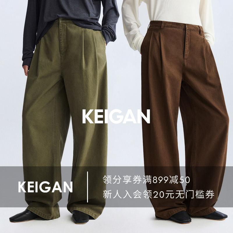 Loose Fit/High Weight Double Warp Single Weft Canvas Texture Washed Long-Staple Cotton Stylish Retro Double Pleated Baggy Y2K Pants Loose Fit/High Weight Double Warp Single Weft Canvas Texture Washed Long-Staple Cotton Stylish Retro Double Pleated Baggy Y2K Pants