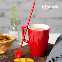 Korea sillymann silicone mixing spoon Long handle coffee spoon Honey spoon taste spoon Milk powder mixing stick