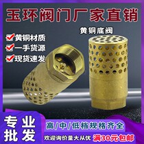 Brass water pump pump bottom self-priming water stop one-way valve all-copper stainless steel spring flower blue head threaded bottom valve